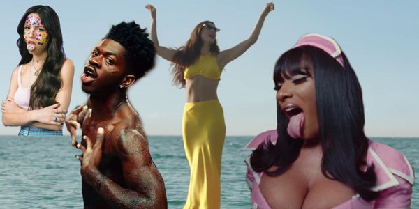 collage of Olivia Rodrigo, Lil Nas X, Lorde, and Megan Thee Stallion